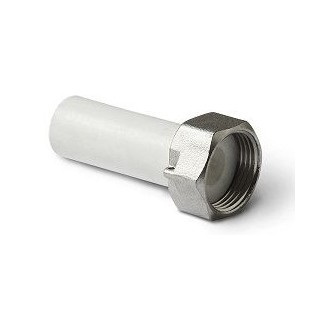 Штуцер пластиковый с накидной гайкой с отверстием под пломбу Pro Aqua 20х3/4" вн.р. Штуцер пластиковый с накидной гайкой с отверстием под пломбу Pro Aqua 20х3/4" вн.р.