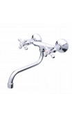 Смеситель RUBINETA настенный 1/2", нижний излив, R-4 "CROSS", резина