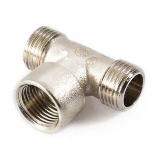 Тройник никелированный 1/2" н-в-н Тройник никелированный 1/2" н-в-н