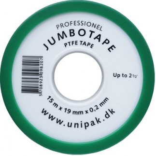 Фум Unipak JUMBOTAPE 16.5м (19х0.2 мм) до 2.1/2" Фум Unipak JUMBOTAPE 16.5м (19х0.2 мм) до 2.1/2"